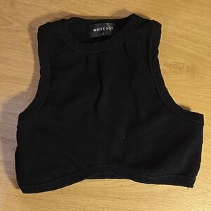 White Fox Black Knit Top
